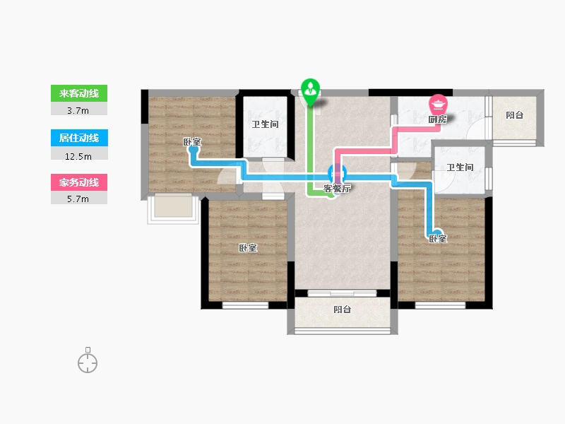 四川省-成都市-置信国色天乡鹭湖宫10区-77.03-户型库-动静线