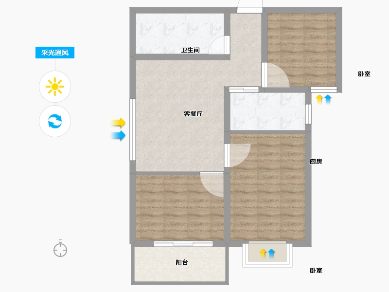 河北省-邯郸市-国宏世家-71.51-户型库-采光通风