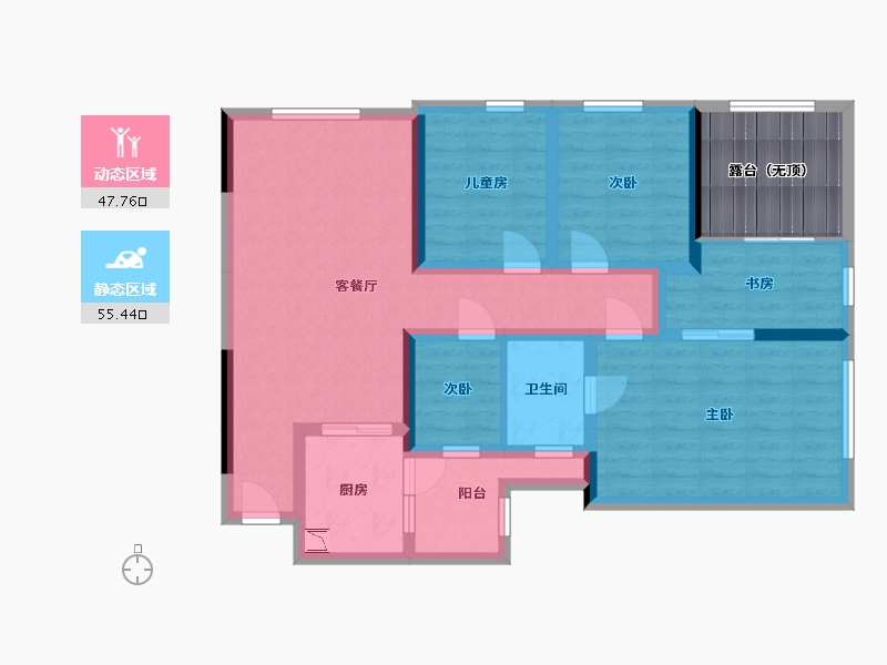 四川省-巴中市-云城·书香美邸-98.38-户型库-动静分区