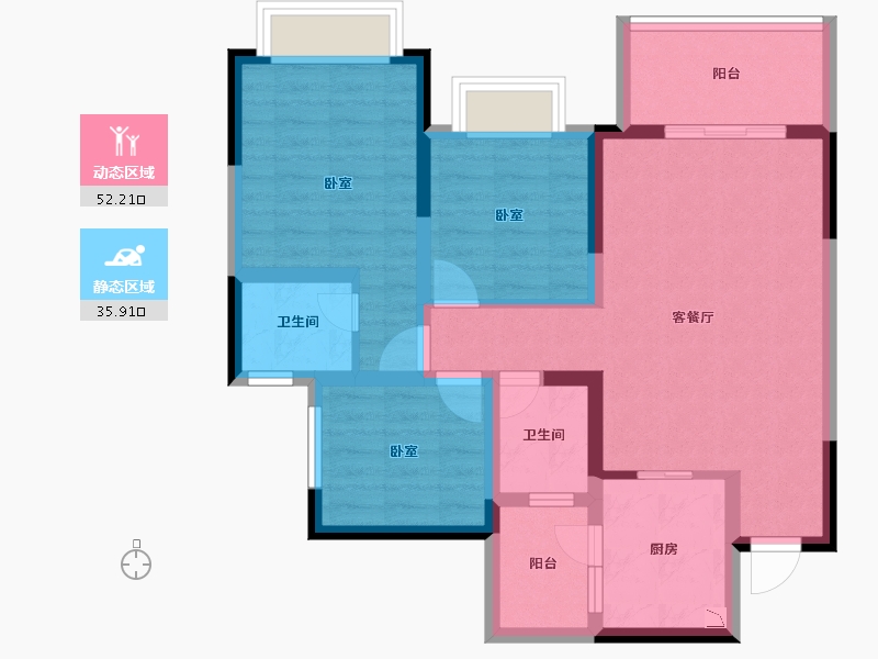 四川省-成都市-宇顺花与城-77.20-户型库-动静分区