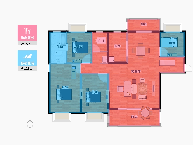 云南省-昆明市-万科翡翠-133.41-户型库-动静分区