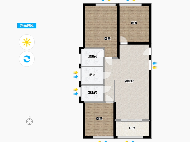 贵州省-安顺市-安投隐芸-101.40-户型库-采光通风