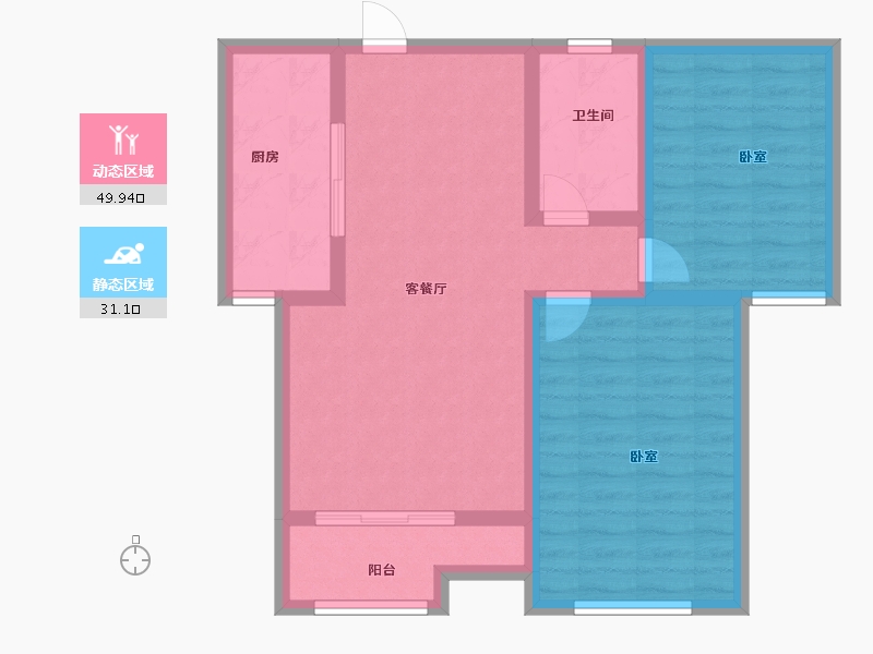 河北省-石家庄市-天功颂园-72.00-户型库-动静分区