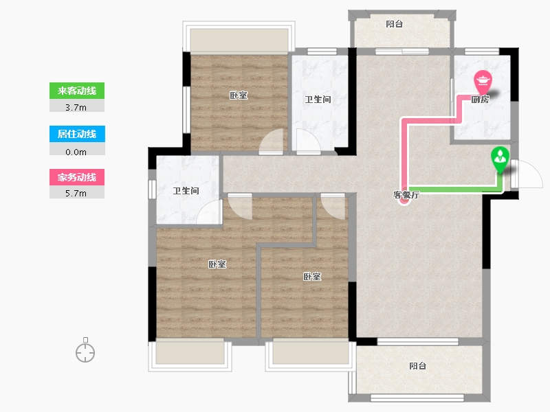 贵州省-安顺市-中鼎天悦-101.38-户型库-动静线