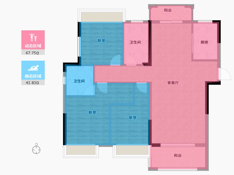 贵州省-安顺市-中鼎天悦-101.38-户型库-动静分区