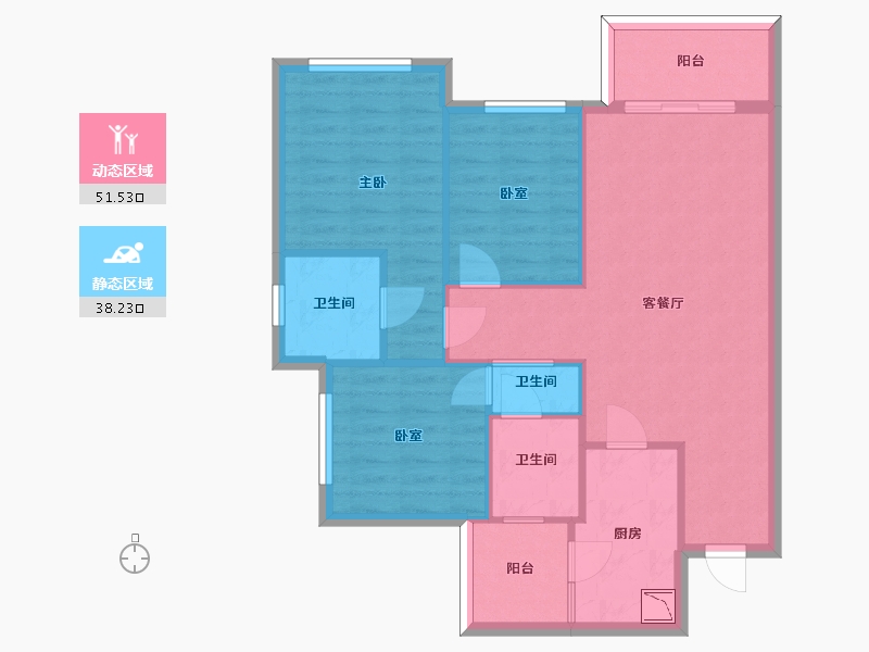 四川省-眉山市-广汇汇茗城-80.83-户型库-动静分区