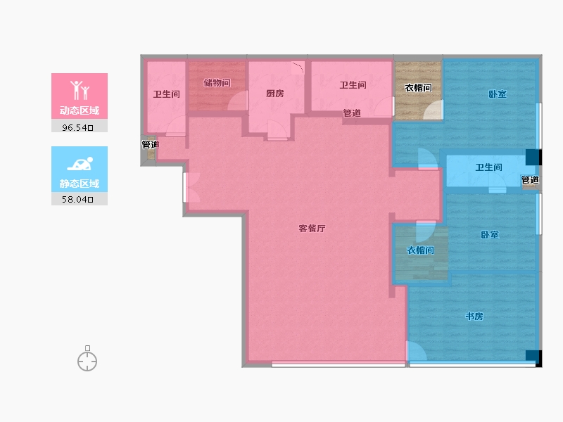 四川省-成都市-花漾锦江-144.54-户型库-动静分区