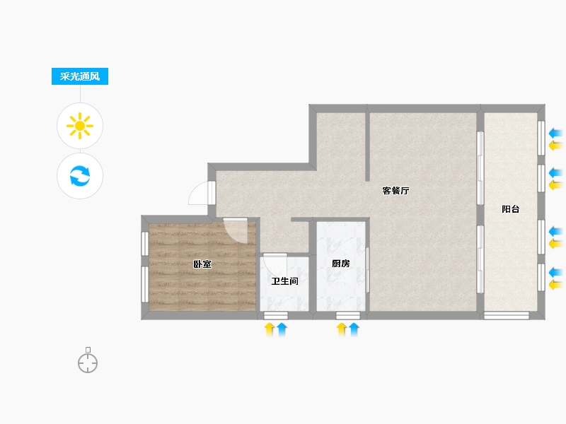 四川省-成都市-花样年智荟城商办-67.11-户型库-采光通风