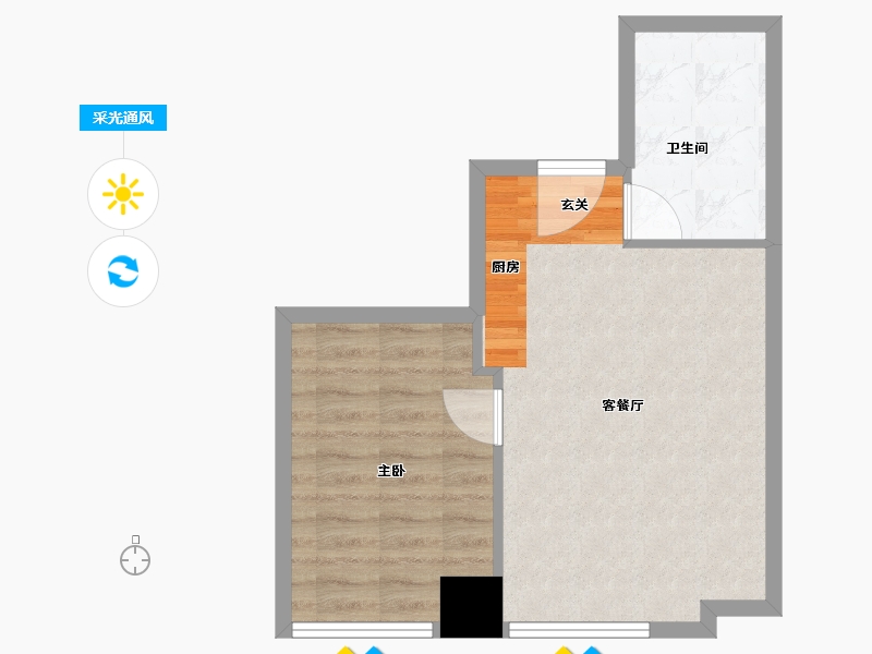 河北省-石家庄市-石家庄宝能中心-46.43-户型库-采光通风