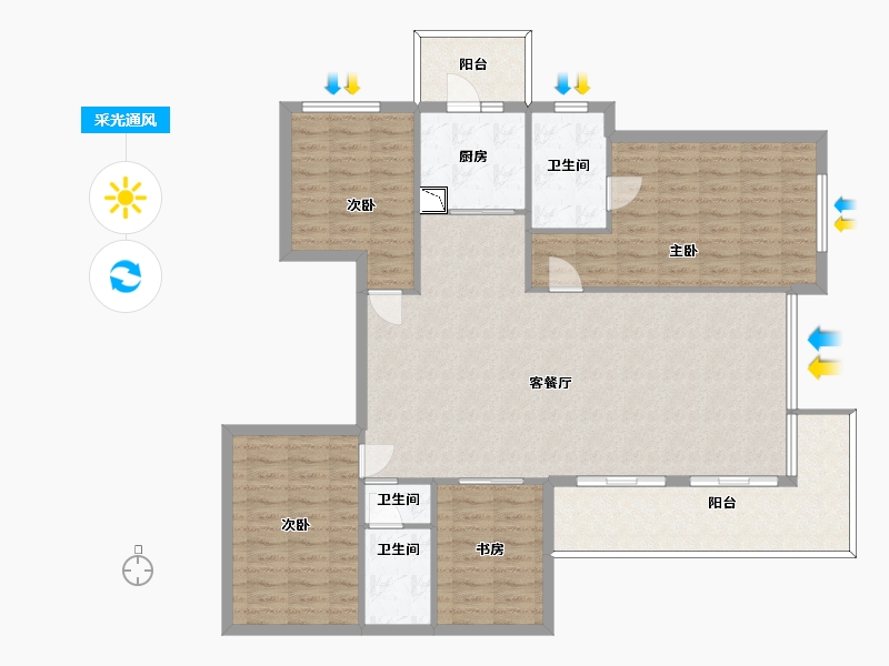 四川省-眉山市-广汇汇茗城-132.53-户型库-采光通风