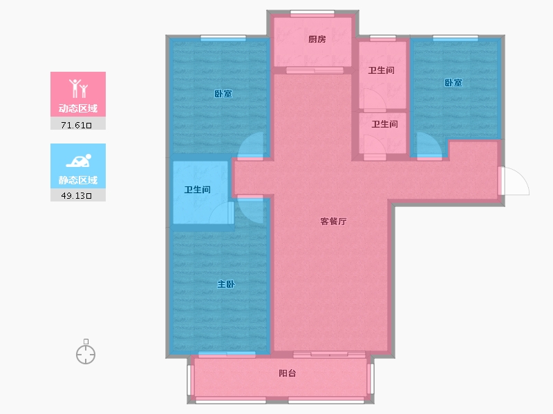 河北省-石家庄市-厚德·中央锦城-108.00-户型库-动静分区