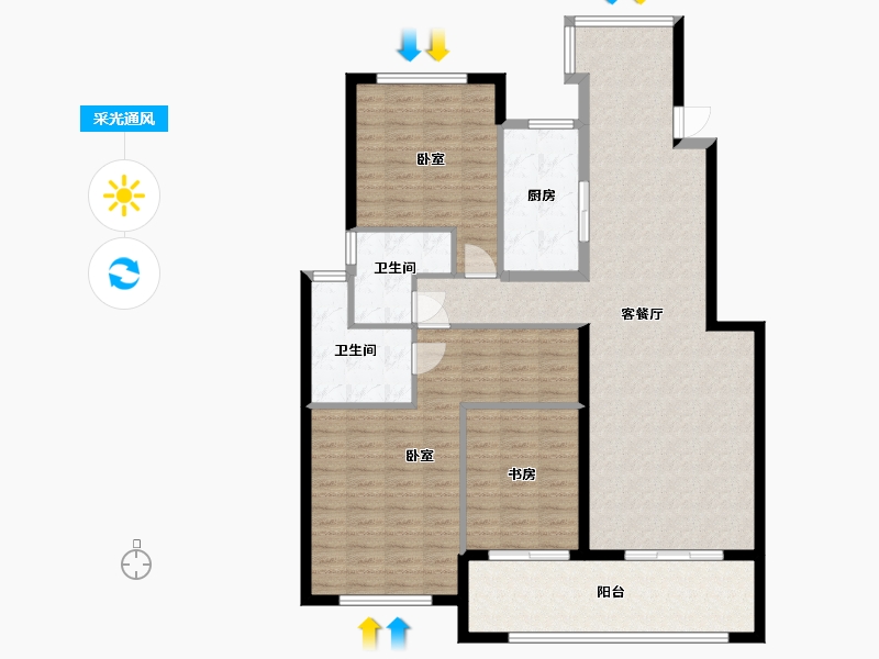 贵州省-安顺市-安投隐芸-126.07-户型库-采光通风