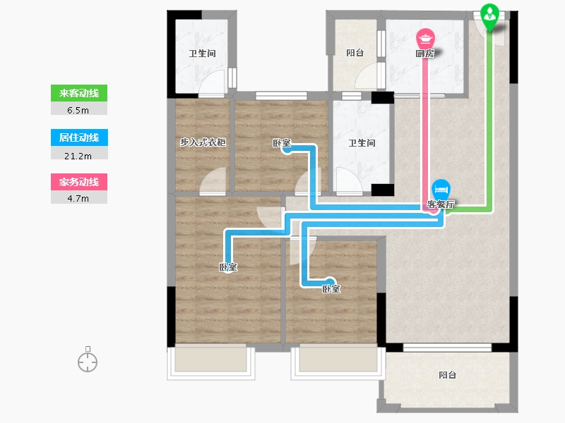 贵州省-安顺市-中鼎天悦-89.67-户型库-动静线