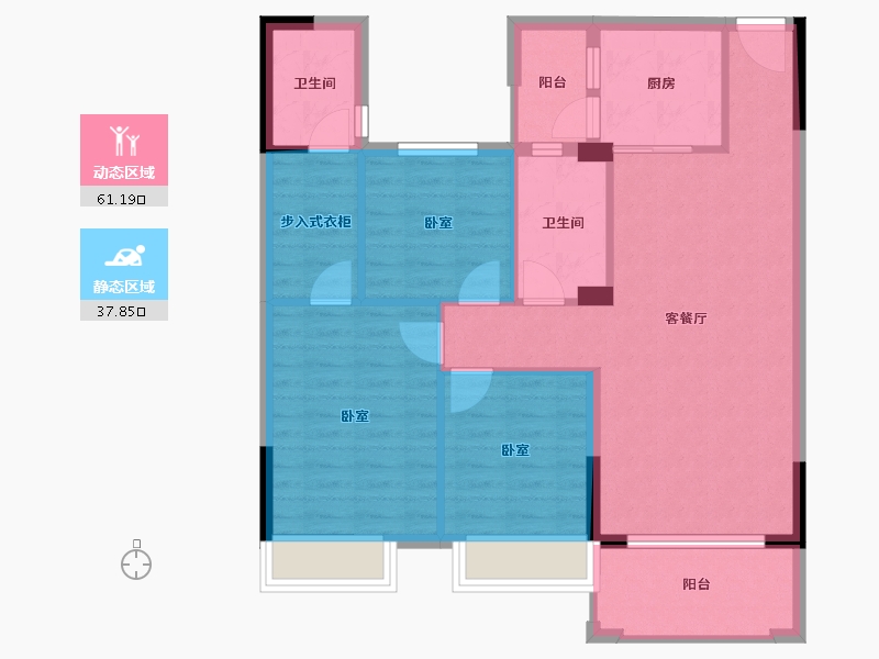 贵州省-安顺市-中鼎天悦-89.67-户型库-动静分区