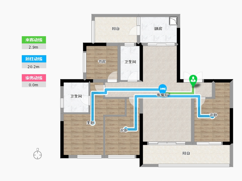 四川省-成都市-滨江领樾-114.97-户型库-动静线