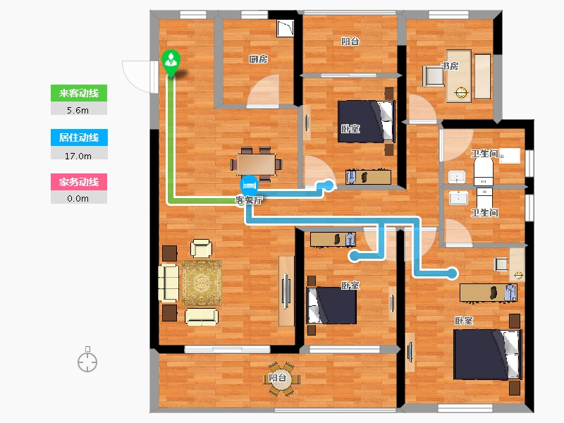 云南省-昆明市-新希望白麓城-111.49-户型库-动静线