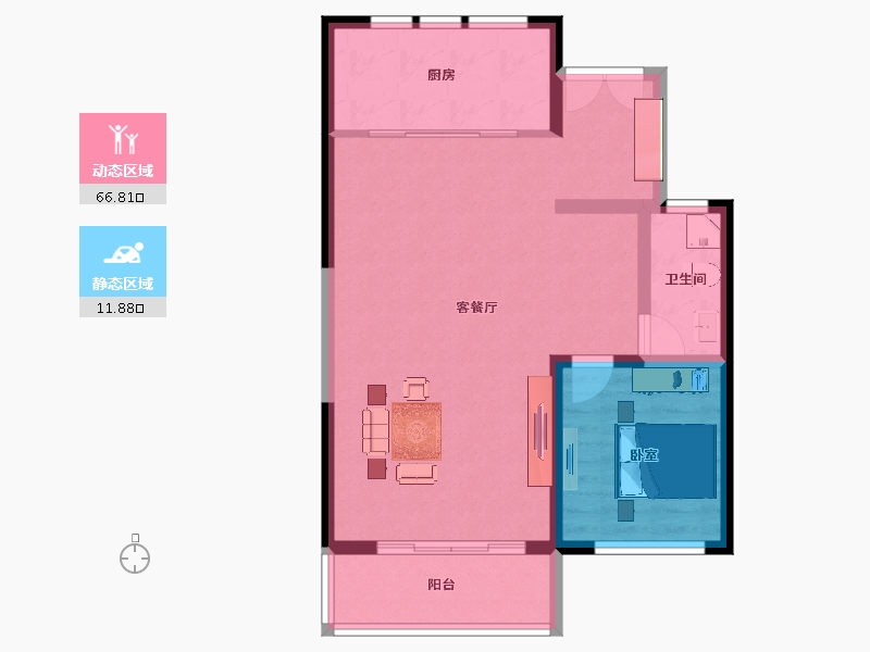 云南省-昆明市-新希望白麓城-71.38-户型库-动静分区