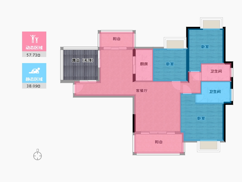 贵州省-安顺市-万家领秀城-94.57-户型库-动静分区