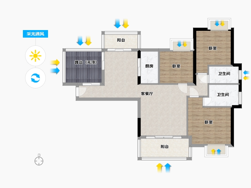 贵州省-安顺市-万家领秀城-94.57-户型库-采光通风