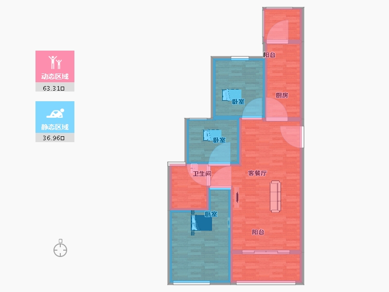 河北省-邯郸市-恒大翡翠御庭-90.00-户型库-动静分区