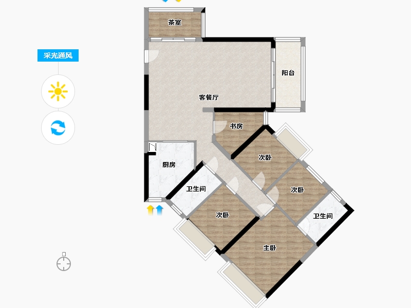 广西壮族自治区-贵港市-翰林世家二期-115.27-户型库-采光通风