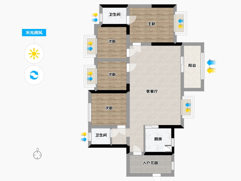 广东省-佛山市-万科金域滨江-79.99-户型库-采光通风