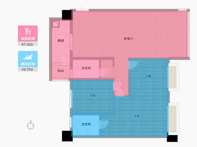 贵州省-贵阳市-中铁阅山湖-106.37-户型库-动静分区