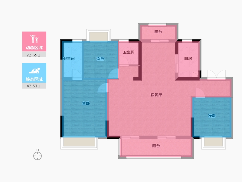 贵州省-贵阳市-蓝光雍锦湾-103.68-户型库-动静分区