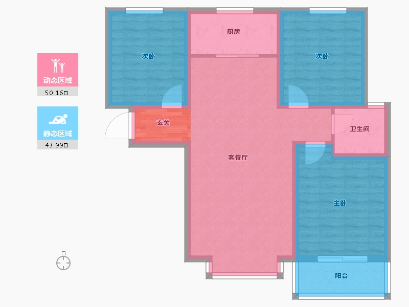 河北省-石家庄市-帝华御锦苑-84.10-户型库-动静分区