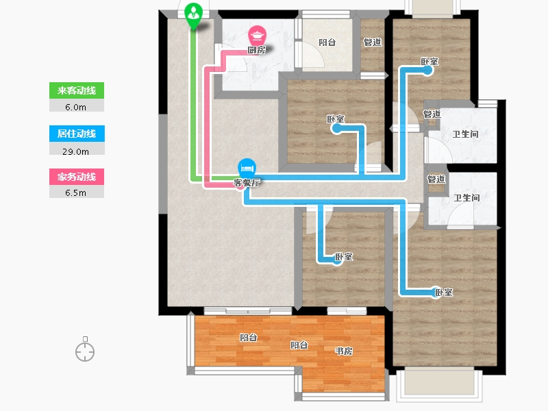 云南省-昆明市-得胜温泉度假公园-95.43-户型库-动静线