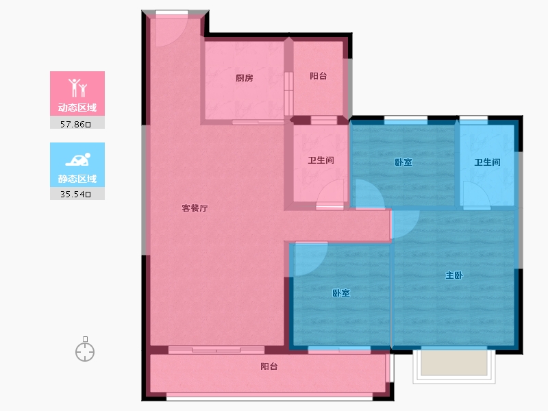 云南省-昆明市-碧桂园龙腾世家-84.00-户型库-动静分区