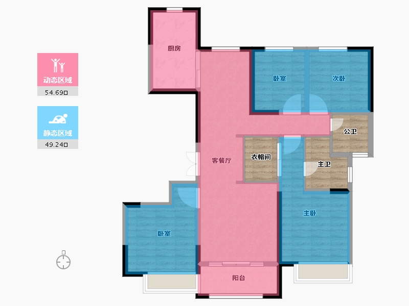 河北省-邯郸市-保利堂悦-104.47-户型库-动静分区