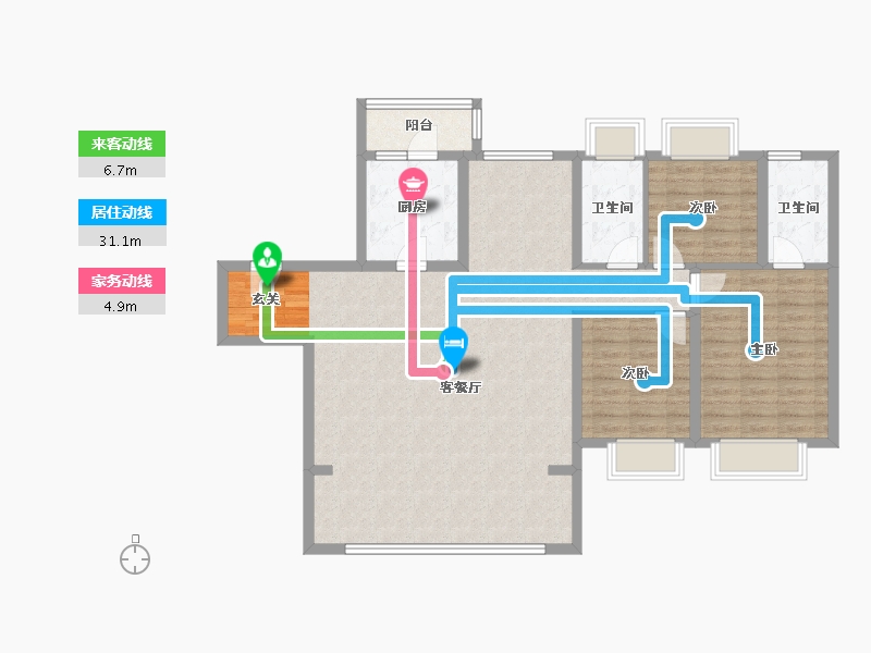 云南省-昆明市-巫家坝金茂广场-112.04-户型库-动静线