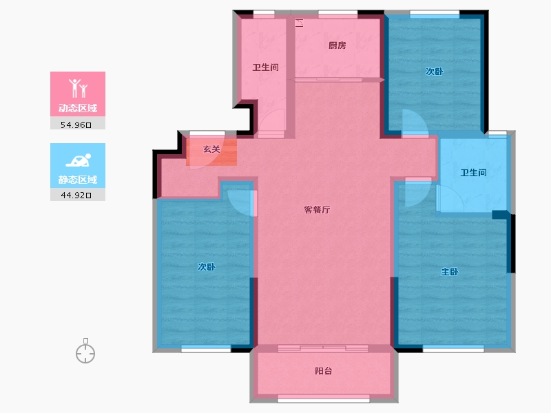 河北省-石家庄市-让山-88.86-户型库-动静分区