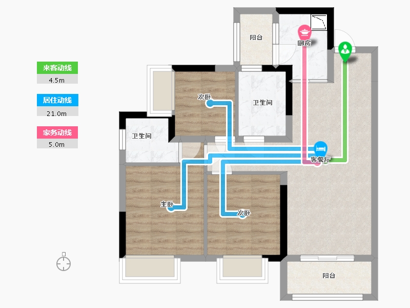 贵州省-贵阳市-蓝光雍锦湾-71.78-户型库-动静线