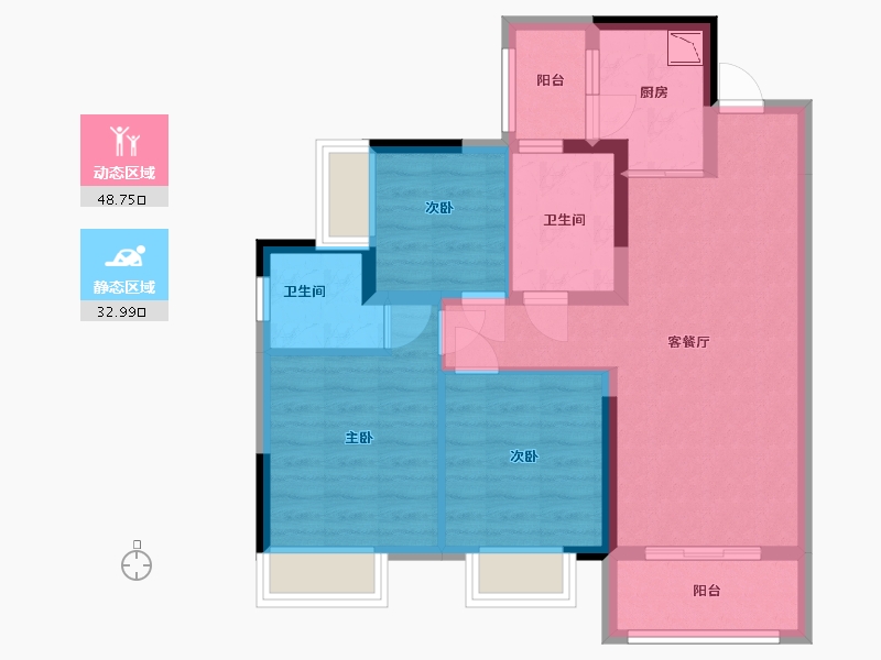 贵州省-贵阳市-蓝光雍锦湾-71.78-户型库-动静分区