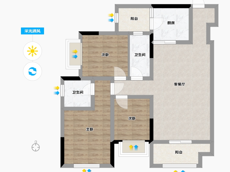 四川省-巴中市-文华春天-78.71-户型库-采光通风