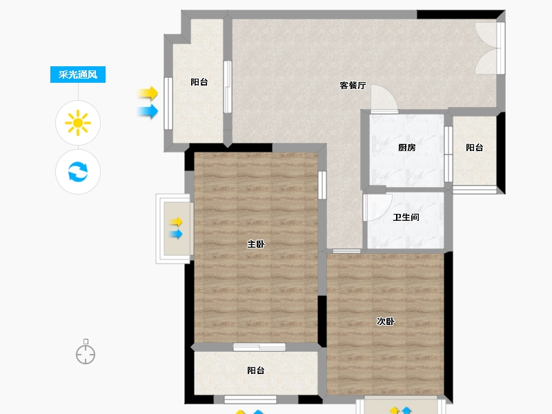 贵州省-贵阳市-清镇住投大都汇-80.87-户型库-采光通风