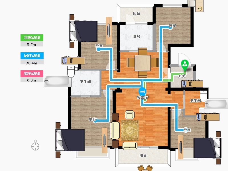 河北省-邯郸市-澜湾-111.75-户型库-动静线