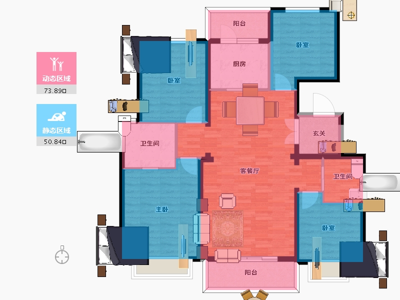 河北省-邯郸市-澜湾-111.75-户型库-动静分区