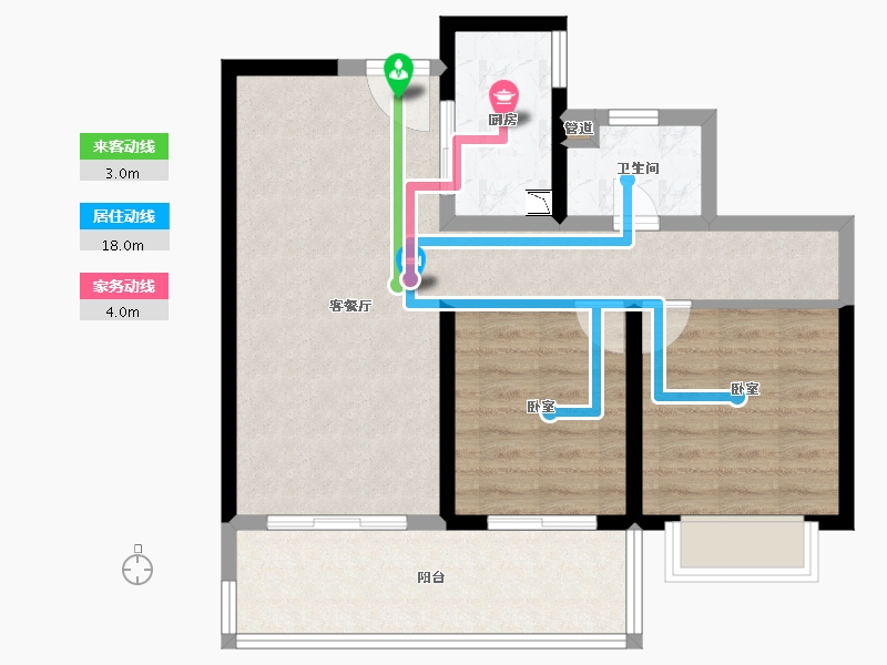 云南省-昆明市-光明璟宸-69.67-户型库-动静线