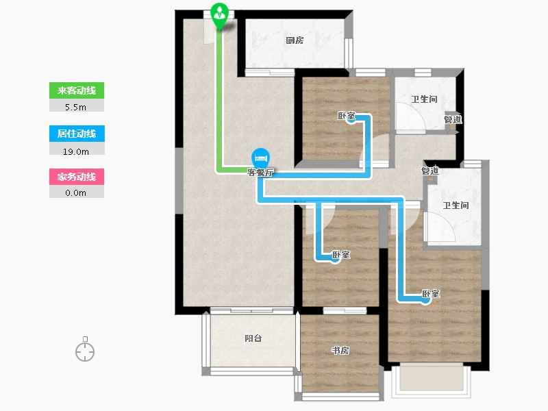 云南省-昆明市-得胜温泉度假公园-80.55-户型库-动静线