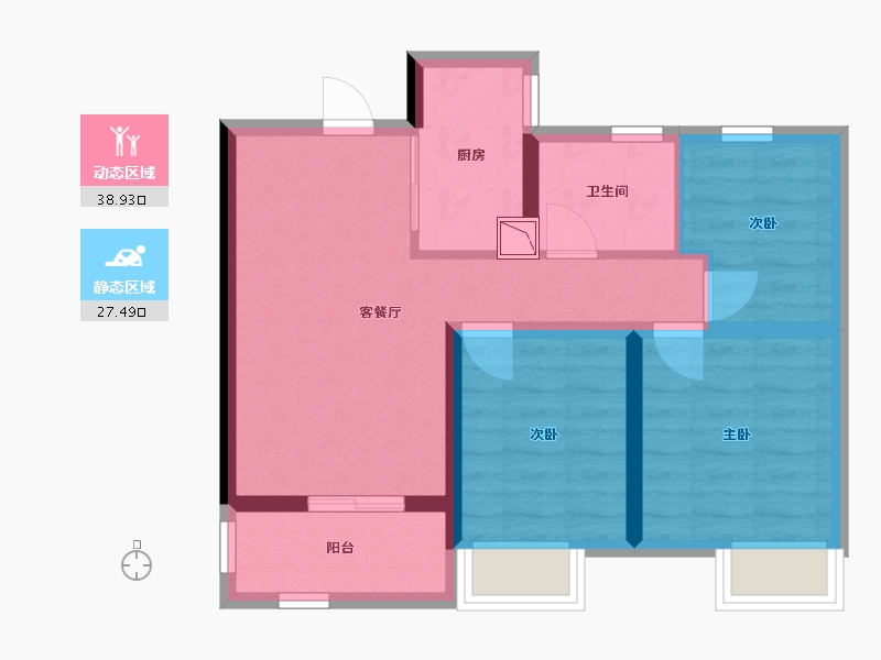 河南省-郑州市-绿都东澜岸-58.04-户型库-动静分区