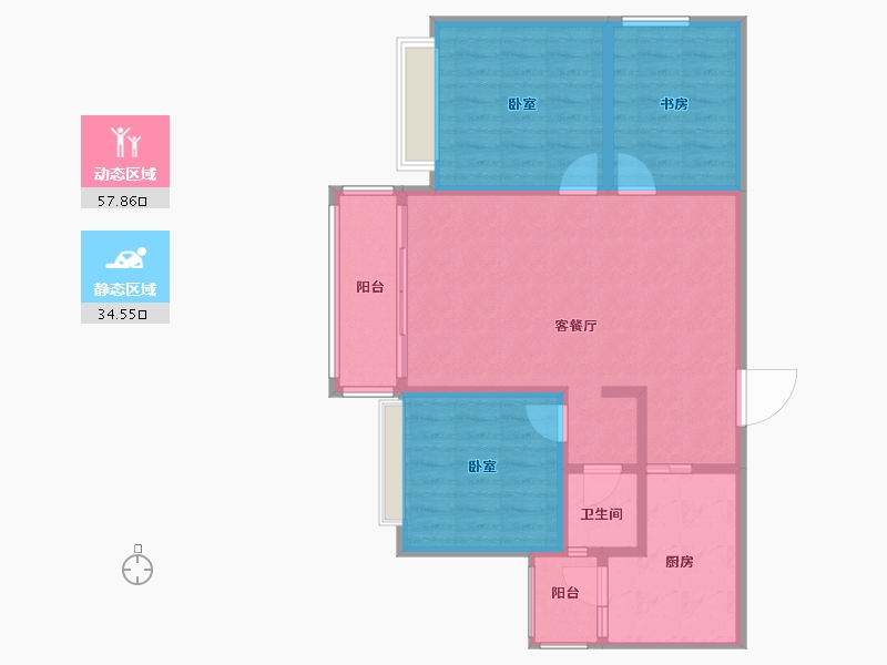 云南省-昆明市-隆盛府-84.05-户型库-动静分区