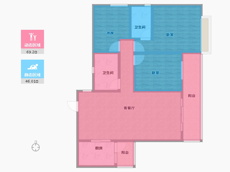 云南省-昆明市-隆盛府-104.00-户型库-动静分区