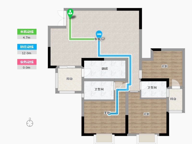 贵州省-贵阳市-清镇住投大都汇-103.18-户型库-动静线