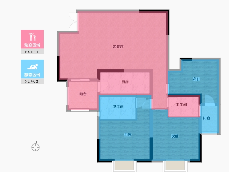 贵州省-贵阳市-清镇住投大都汇-103.18-户型库-动静分区