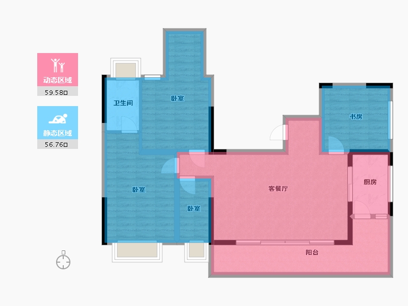 四川省-成都市-东山府锦-104.25-户型库-动静分区