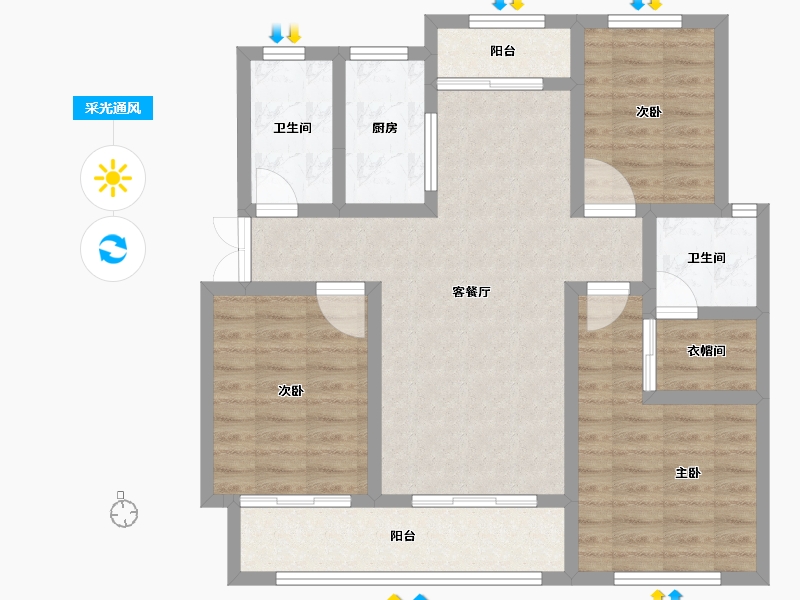 河北省-石家庄市-高远森霖城-89.16-户型库-采光通风