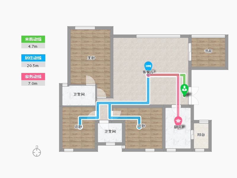 四川省-巴中市-云城·书香美邸-103.72-户型库-动静线